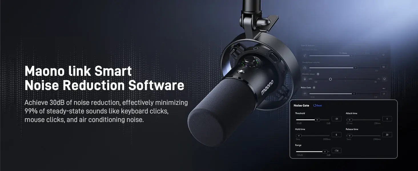 Maono PD300X Dynamic Microphone XLR USB Podcast Recording Mic 192kHz24bit For Content Creation Home Audio Studio Noise Reduction