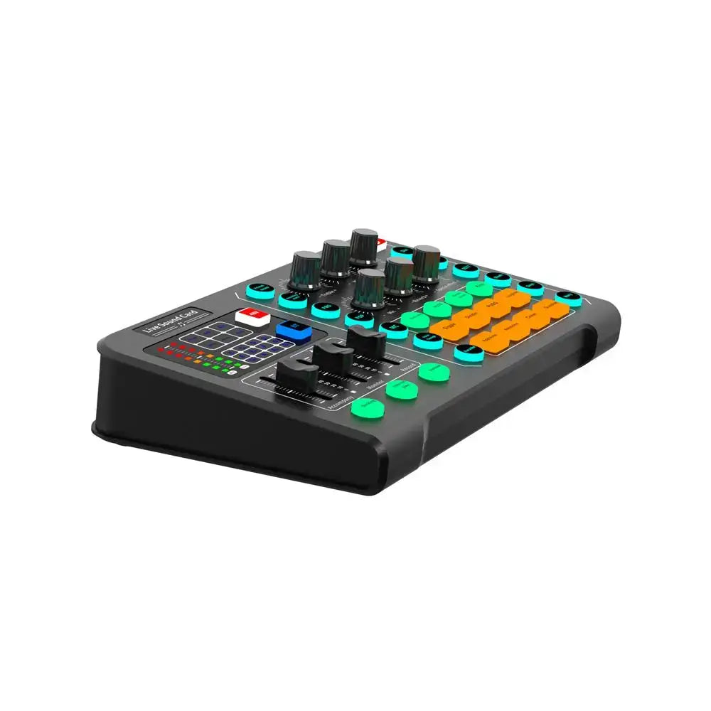 M6 Sound Card Audio Mixer for Live Broadcast Karaoke Live Broadcast Equipment for Game Singing Voice Podcast Live Streaming