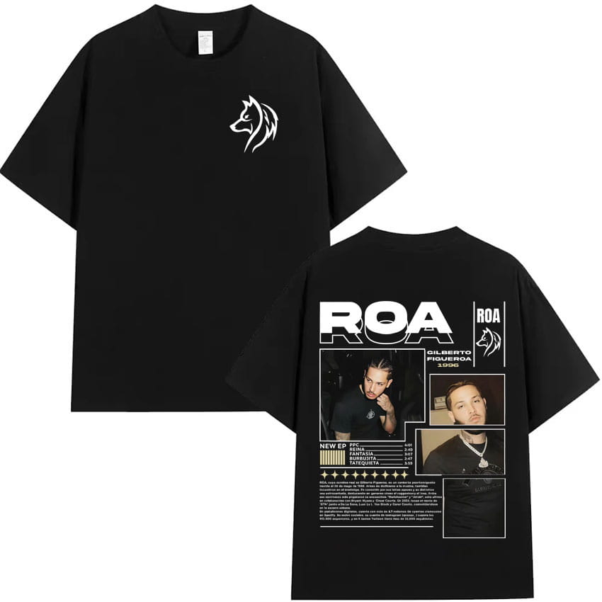 Rapper Roa Gilberto Figueroa New Album 2025 Pop Graphic T Shirt Hipster Mens Tshirt Summer Hip Hop Oversized T Shirts Streetwear