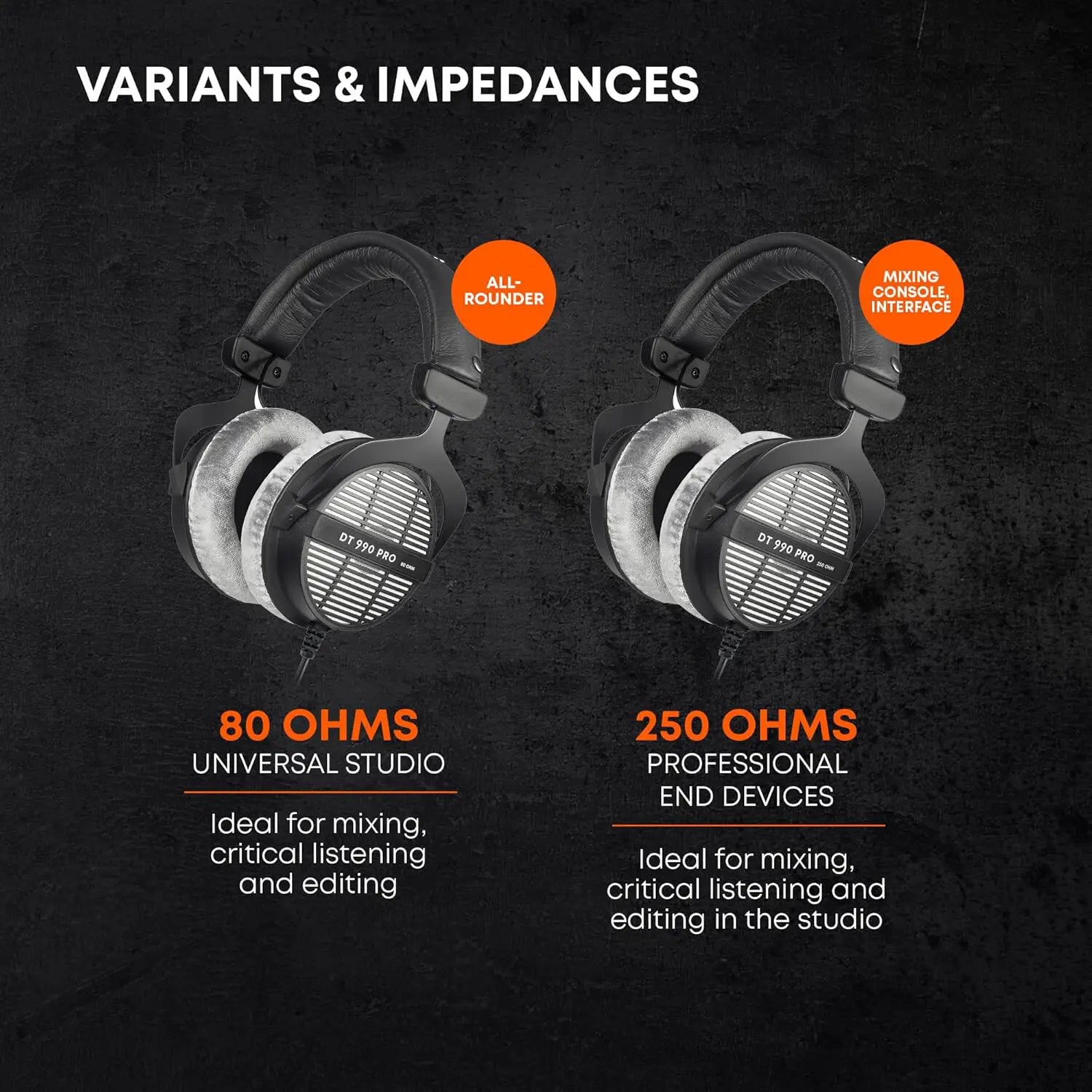 DT 990 PRO Open-Back Studio Headphones Over-Ear Audiophile Grade for Mixing Recording Music Production Earpads Included