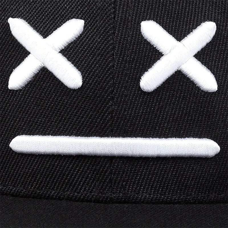 Unisex XX Smiling Face Embroidery Hip-hop Hats Spring Autumn Outdoor Adjustable Casual Baseball Caps Sunscreen Hat