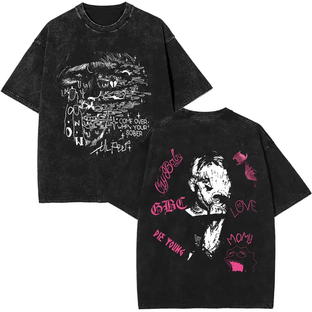 Rapper Lil Peep Music Album Bear Crybaby Vintage T Shirts 2026 summer Men Women Hip Hop Short Sleeve Tops Pop music Streetwear