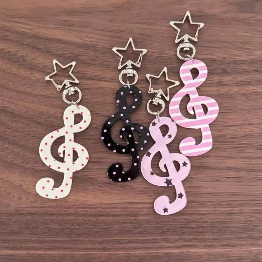 Fashion Cartoon Acrylic Keychain Sweet Shaped Illustration Musical Note Keychain Kawaii INS Bag Charms