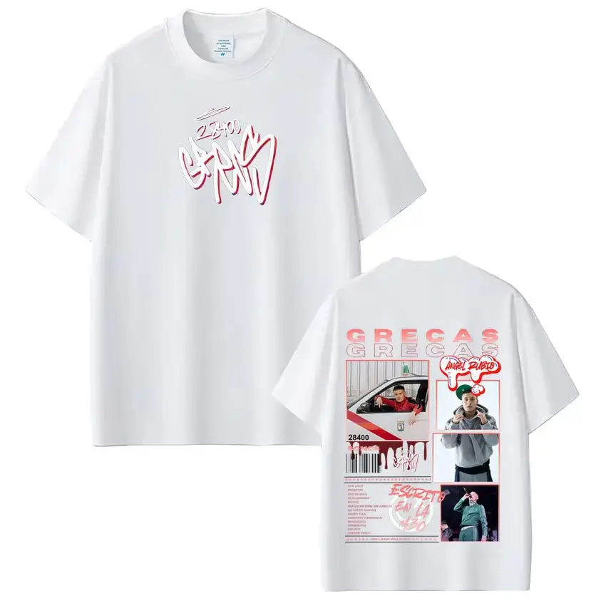 Rapper Grecas Tour 2026 Album Print T-shirts Men Women Fashion Hip Hop T-shirt Casual Short Sleeve Cotton Tee Shirt Streetwear