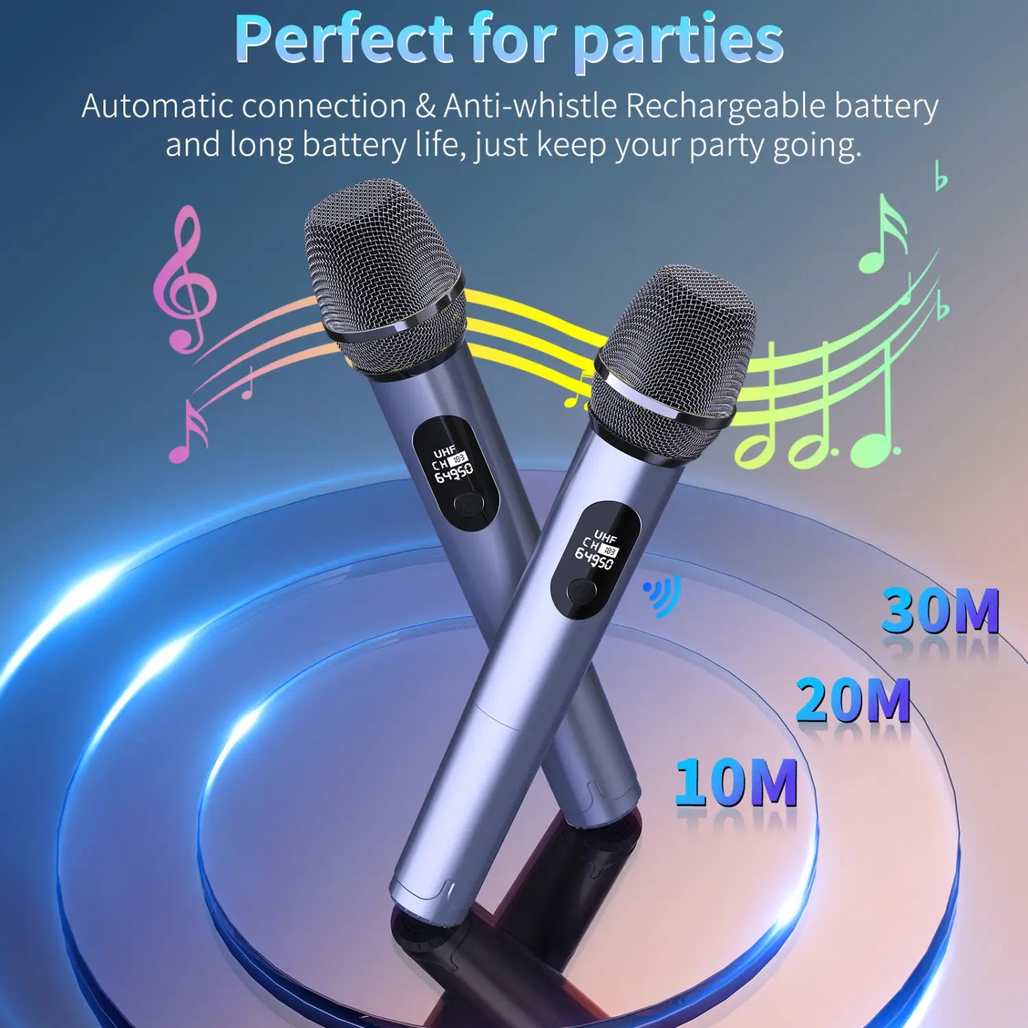 T10-TKaraoke Machine with2Wireless Microphones,Portable Bluetooth Speaker for Adults& Kids,Big Party PA System with Disco Lights