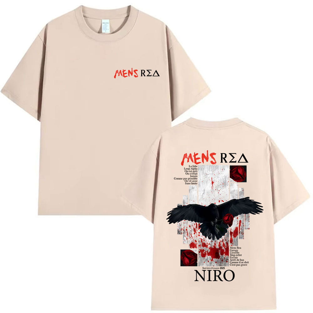 Rapper MENS REA NIRO Album 2025 Merch T Shirt Men’s Women Retro High Quality Cotton T-shirt Hip Hop Loose Short Sleeve T-shirts