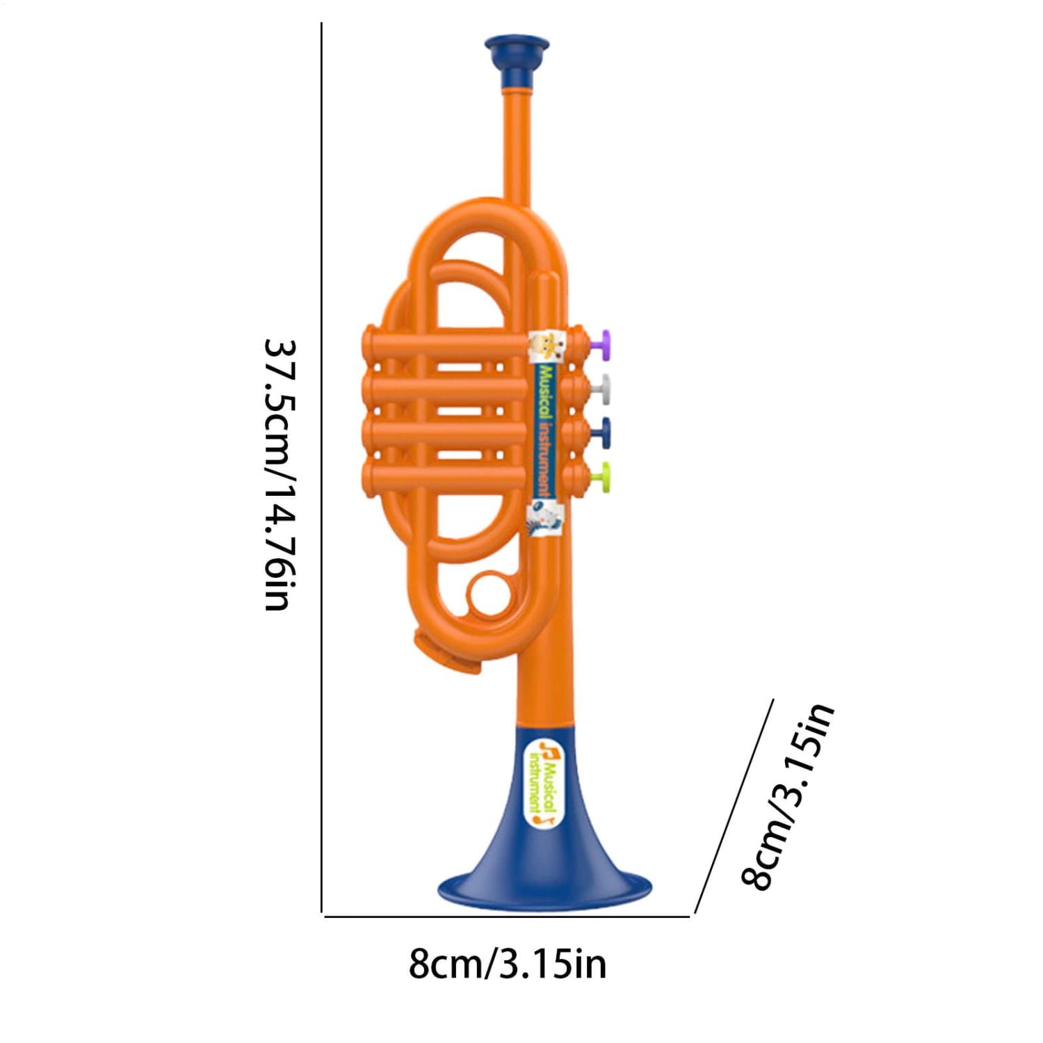 Trumpet Toy for Kids Boys Educational Simulated Trumpet Instruments Toy Children’s Early Childhood Musical Instrument for Boys