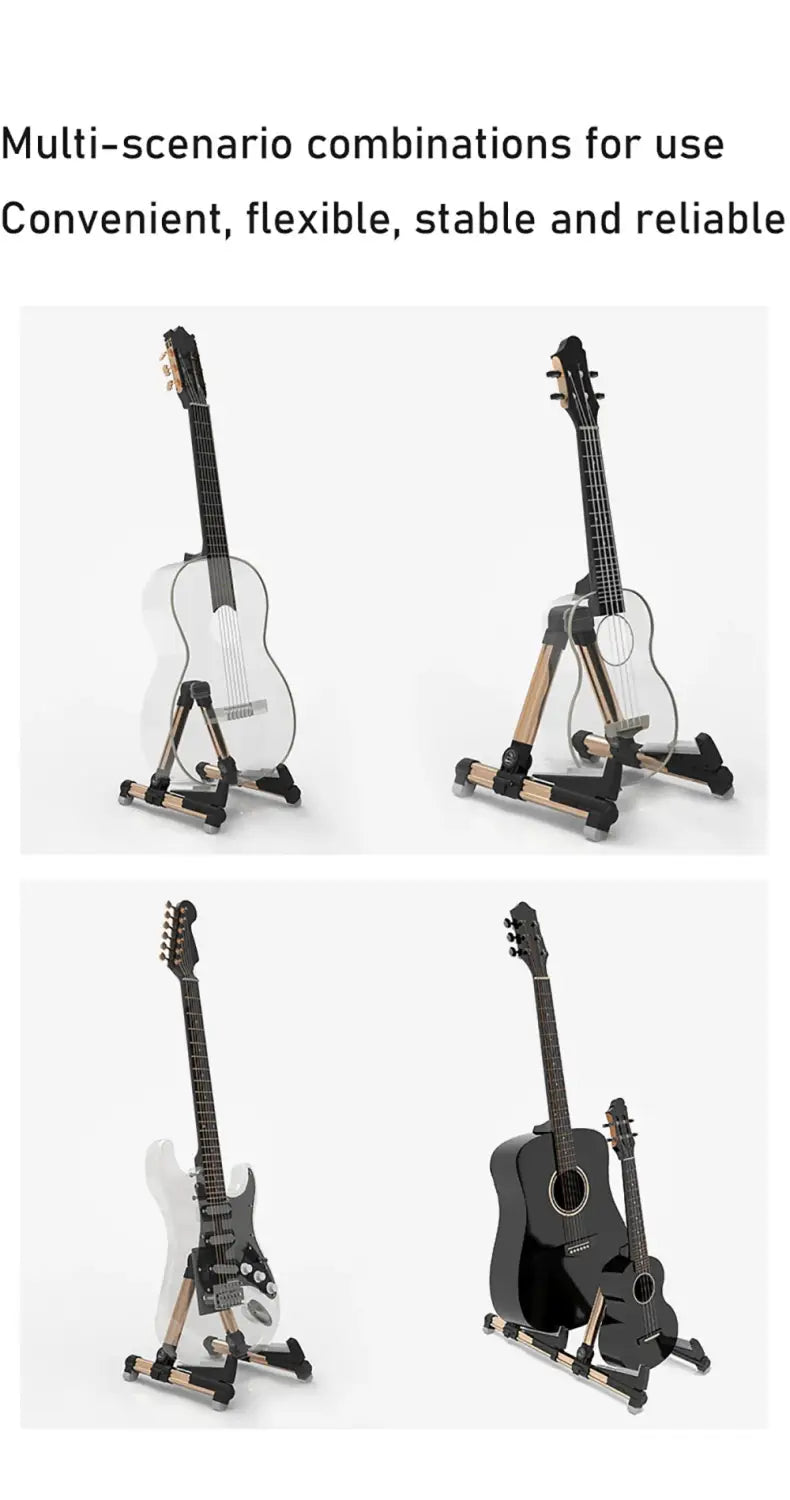 GALUX GS-200 Universal Guitar Stand Foldable A-Frame Musical Instrument Stand For Acoustic Electric Guitar Violin Ukulele