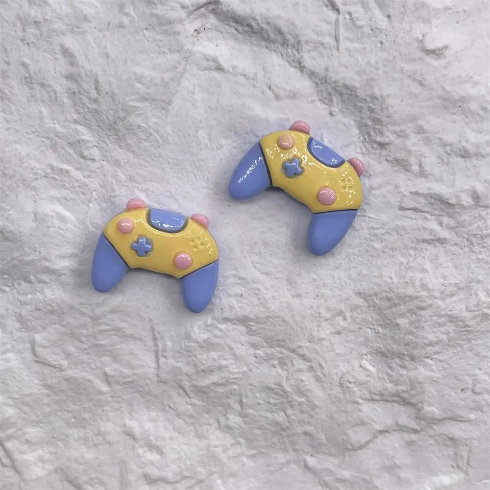 5pcs Cartoon Resin Game Controller Music Phone Resin Cabochon Phone Case Deco Parts Character DIY Hair Bows Accessories