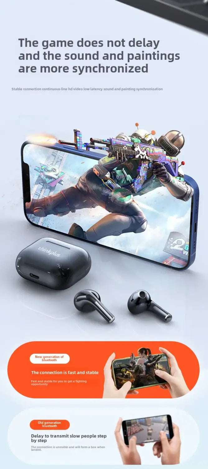 Lenovo Thinkplus LP40 Bluetooth Earphones Wireless Headset for Mobile Phone Music Gaming Earbuds Original Choice
