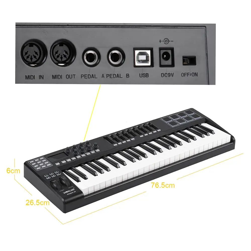 WORLDE PANDA49 Edu Pack | 49Key + 8RGB MIDI Keyboard | iOS/Android/Win/macOS Cross-Platform Music Teaching System