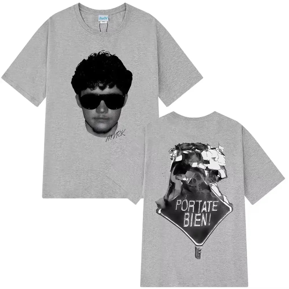 Rapper Mvrk Fashion Print T-shirt Men Women Vintage Gothic Punk T-shirt Short-sleeved Fashion Casual Cotton Hip-hop T-shirt Tops