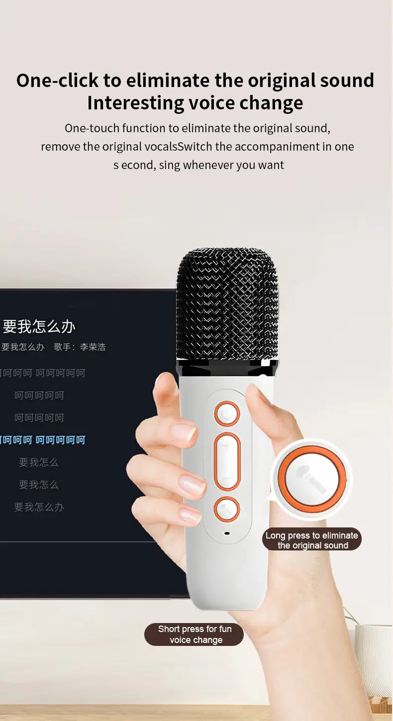Portable Car Karaoke Machine Wireless Bluetooth KTV Speaker with Hands-Free Microphone for Android & iOS Phones