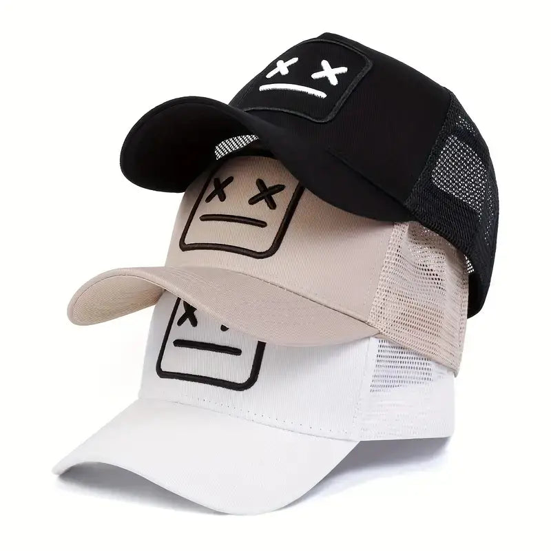 Fashion Robot Embroidered Baseball Hat for Men and Women Hip Hop Spring and Autumn Outdoor Adjustable Casual Hat Sunscreen Hat