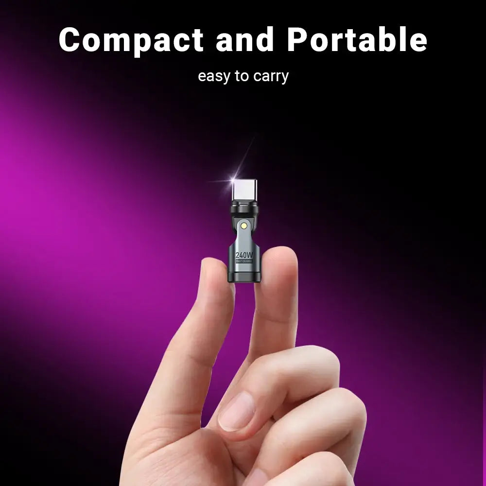 AUFU 9Pin Magnetic USB C OTG Adapter 540 Degree PD3.1 240W Fast Charging Type C Magnet Converter For iPhone 15 16 Laptop Xiaomi