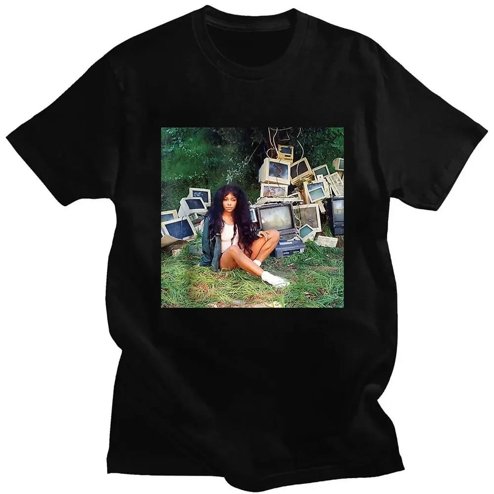Rapper SZA CTRL X SOS Album Print T Shirt Women Vintage Punk Hip Hop Harajuku Girl’s TShirt Fashion Casual T-Shirt Female Top