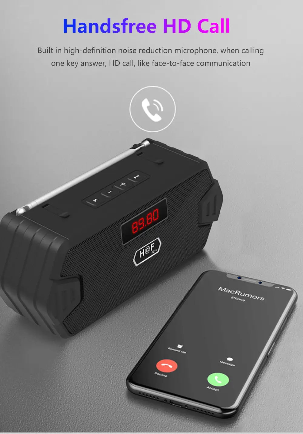 Bass Hifi Outdoor Portable Aux Wireless Bluetooth Speaker Radio FM Receiver Music Sound Box Subwoofer Mp3 Altavoces Bocina Audio