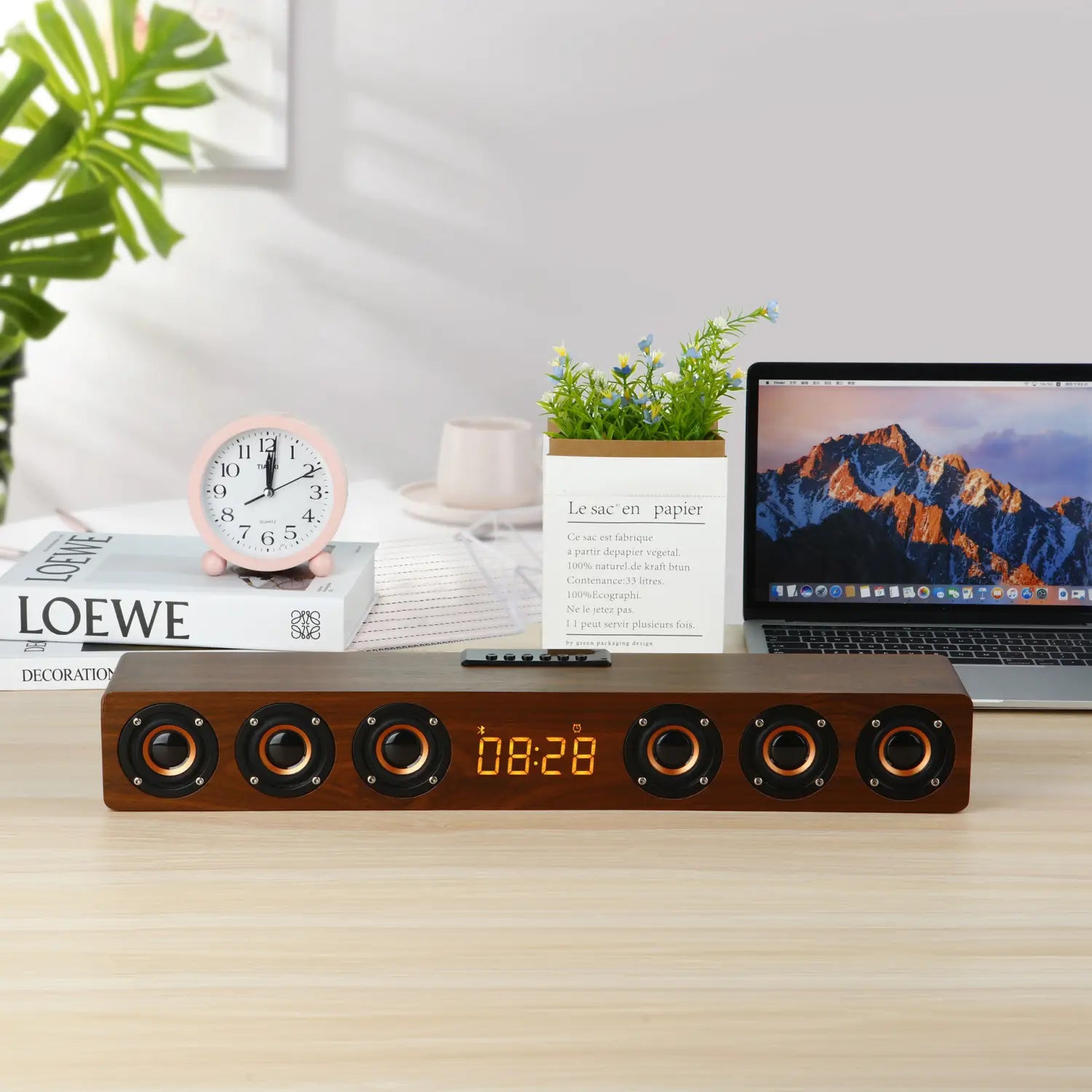 Home Theater Wireless Bluetooth Speaker TV Soundbar For TV Computers with Clock Alarm TF Fm Radio Sound System Caixa De Som