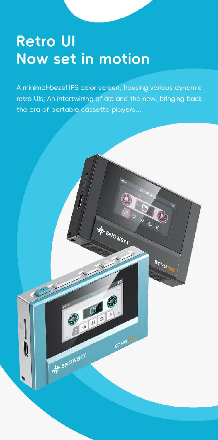 New Hot Sale FiiO SnowSky Echo Mini HiFi Bluetooth MP3 Walkman Pure Music Player 15Hours Playback 3.5mm 4.4mm Headphones Output