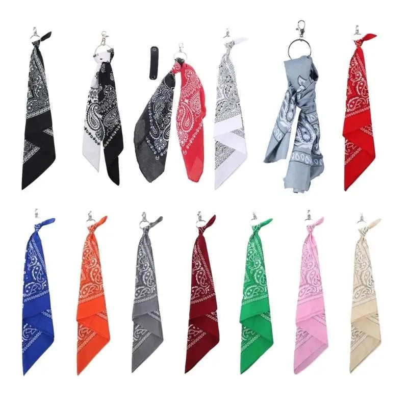 Trendy Cashew Print Waist Chain Hip Hop Style Pants Chain Square Scarf Trousers Chain on Jeans Hiphop Keychain Ornament