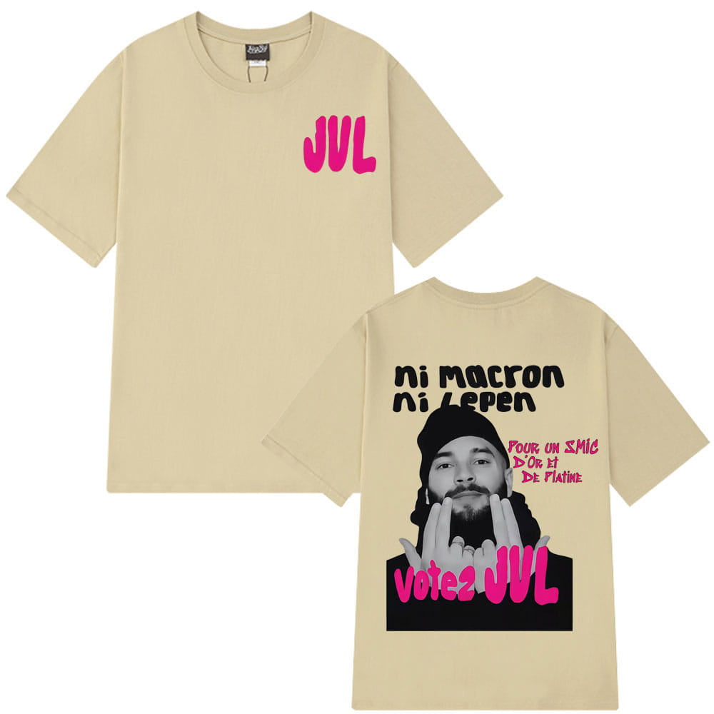 French Rapper JUL Fashion Graphics T-shirts Men Women Hip-hop T-shirt Short-sleeved Casual Aesthetic Trendy T-shirt Streetwear