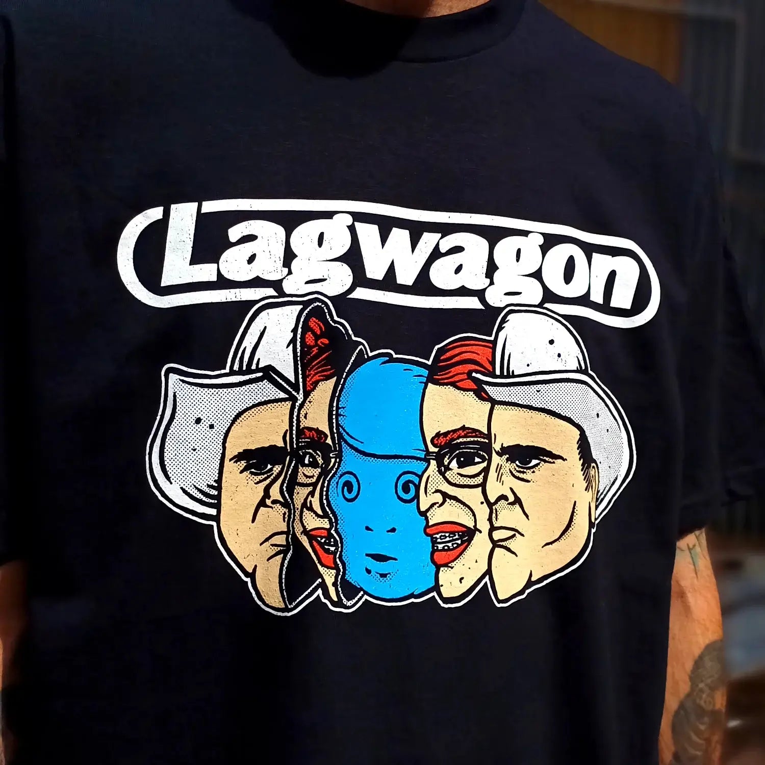 American Hip Hop Men’s T-shirt Lagwagon Band Cotton Black Print Overszied Short Sleeves Man Women Unisex Tee Men’s Clothing