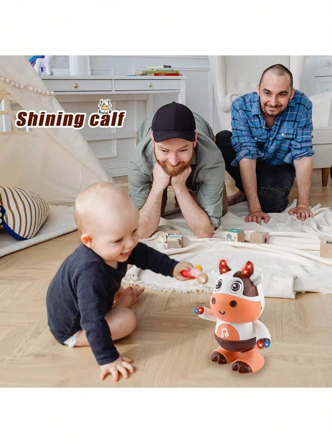 Baby Dancing Cow Toy - Electric Music Plush Cow with Funny Songs and Moves Baby Interactive Baby Toys Cute Toddler Christmas G