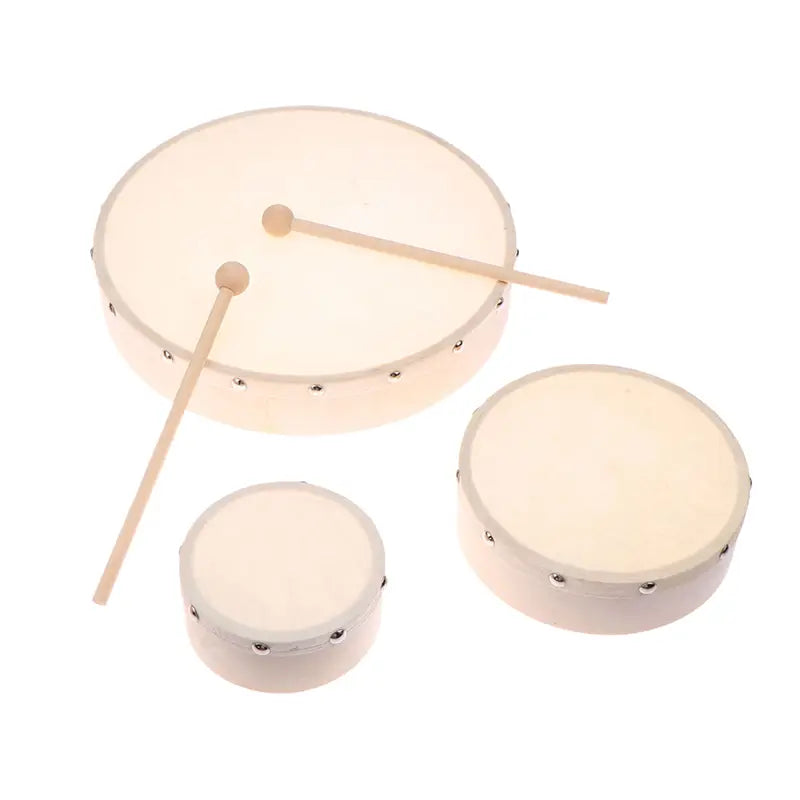 Frame Drums 4/6/7/8/9/10 Inch Hand Drum Wood Drum With Drum Stick Set Musical Game Kids Educational Toy Percussion Instrument