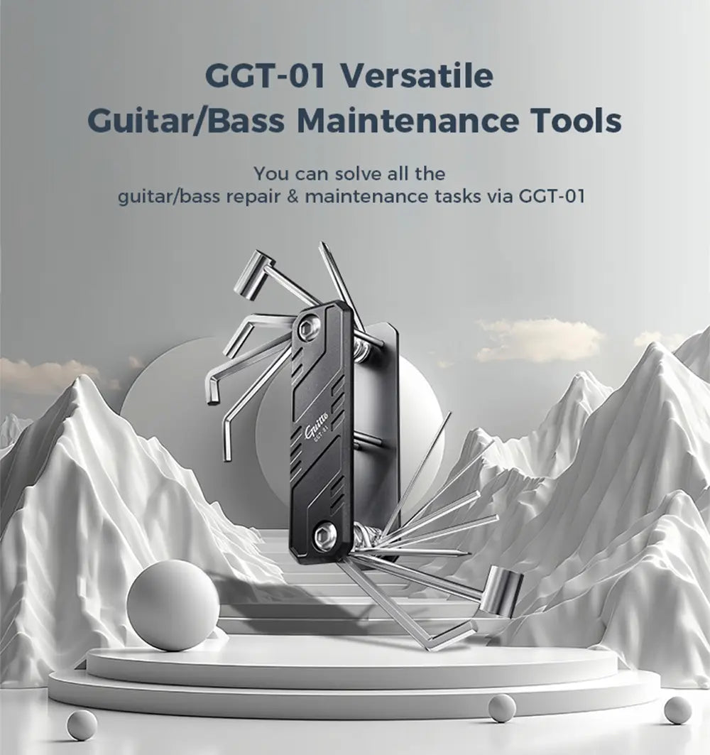 JOYO GGT-01 Guitto Series Guitar Repair Tools Multifunctional Aluminum Alloy Guitar and Bass Tunning Tool with Storage Bag