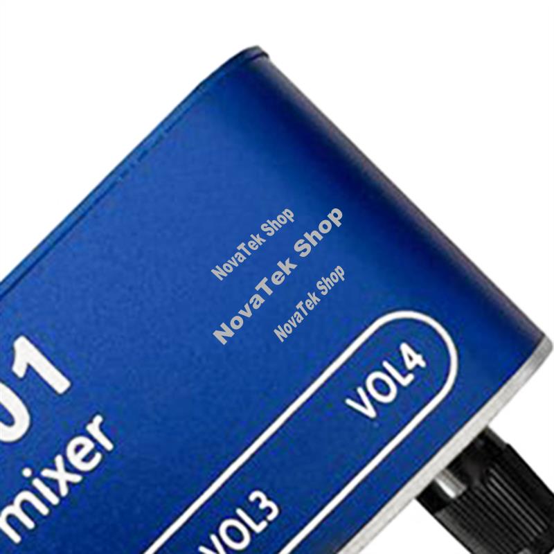 DC 5V-12V AU-401 Stereo Audio Mixer 4 Input 1 Output Individually Controls Board Sound Mixing DIY Headphones Amplifier Durable-A