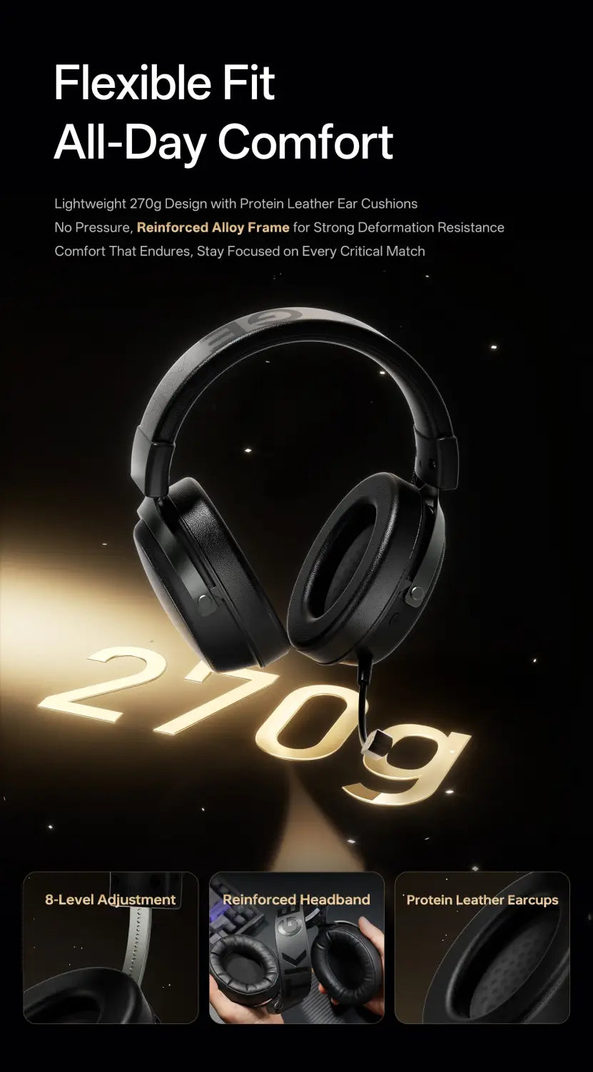ATK N9 2.4GHz Wireless Gaming Headset with Mic for PS5 PS4 PC Mac Playstation Bluetooth Gaming headphone with Microphone