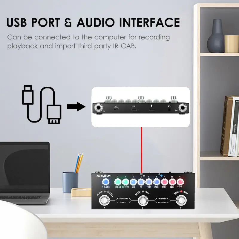 CUVAVE CUBE BABY Multifunctional Electric Guitar Combined Effect Pedal with Wireless Music Playback Phone Recording Audio