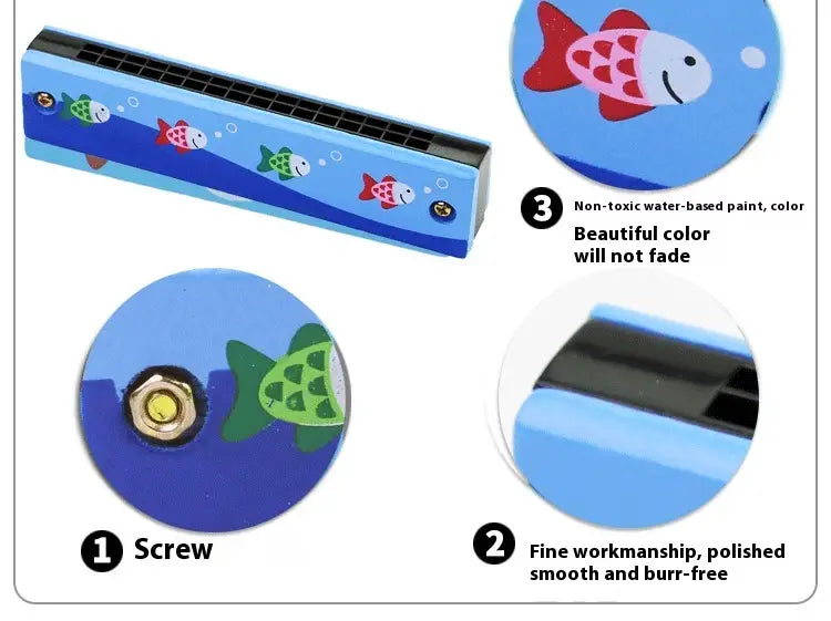 Harmonica Toy for Children - Educational Musical Instrument for Preschool Children Beginner Blowing Toy for Creative Learning