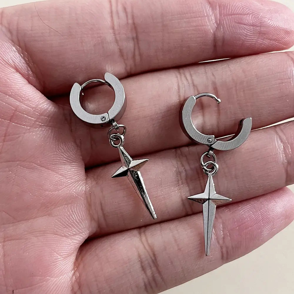 Sajaboys Jinu Anime Cosplay Jewelry Set - Cool Men Ear Clip Stud Earrings Necklace Hip Hop Party Prop