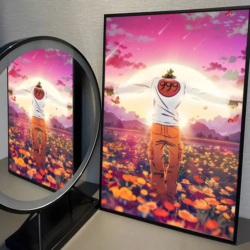 J-Juice WRLD Hip Hop Rap Singer Music Album Poster Painting Stickers Dorm Living Room Wall Decoration Gift Home Art Aesthetic