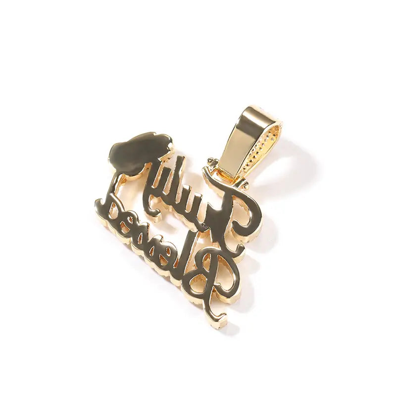 Hip Hop 5A+ CZ Stone Paved Bling Ice Out Praying Hand Letters Pendants Necklaces for Men Rapper Jewelry Gold Silver Color