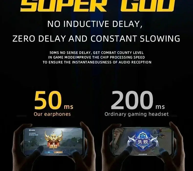 New Gaming Earbuds Wireless Bluetooth Earphones With Mic Bass Audio Sound Positioning 9D Stereo Music HiFi Headset For Gamer