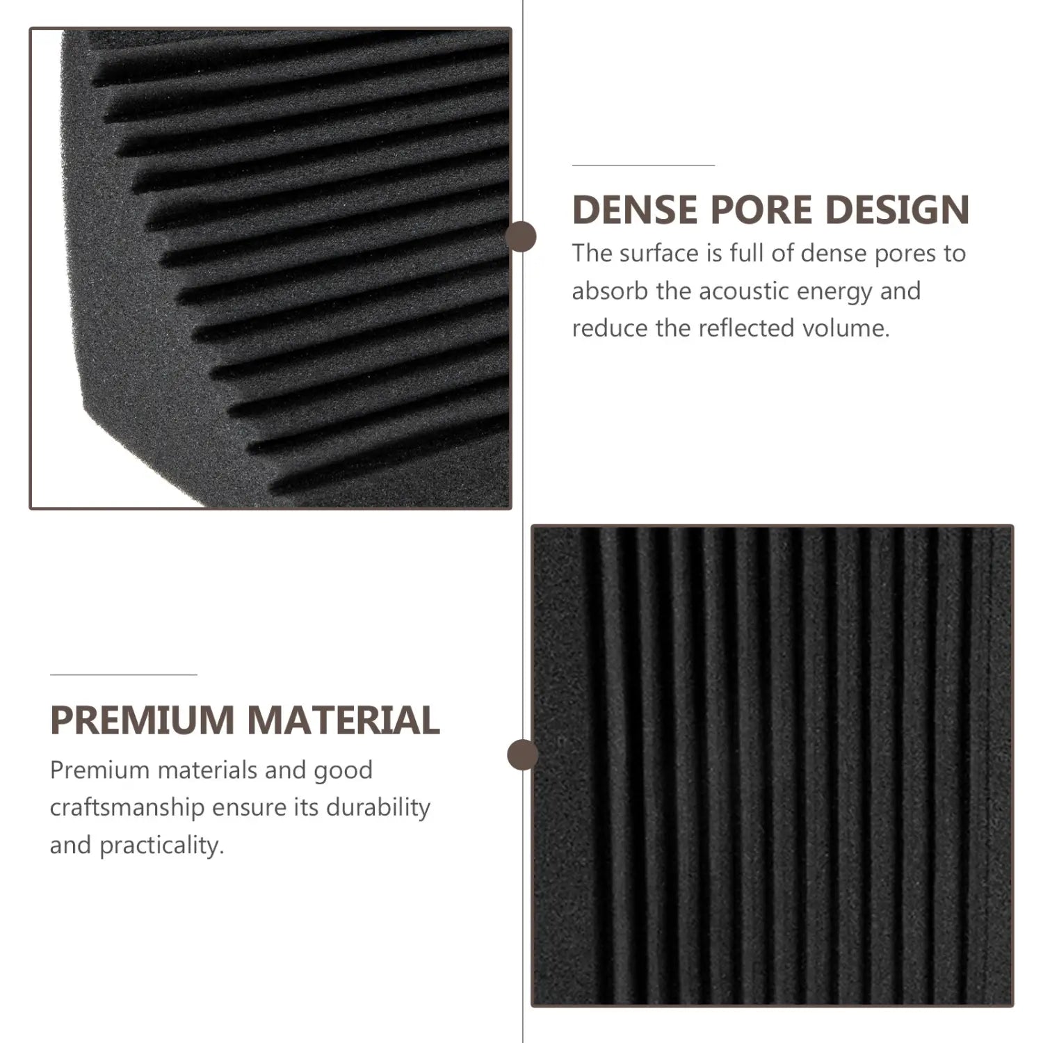 3Pcs Sound Insulation Board Corner Bass Trap Acoustic Panels Sound Absorbing Wall Tiles for Recording Studio Ktv Soundproofing
