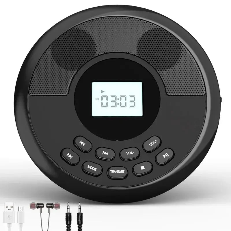 CD Player with Speaker Stereo and Headphones Bluetooth USB MP3 Music U Disk Album Players Portable Rechargeable Discman Walkman