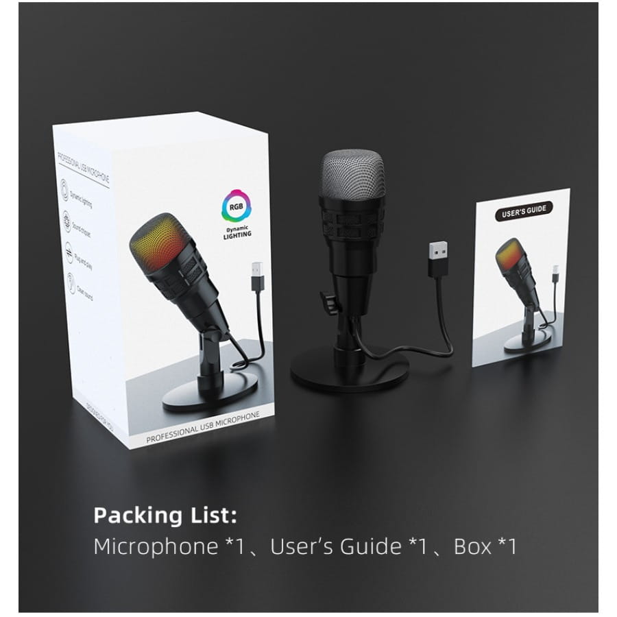 Computer Microphone For PC Mac notebook Podcast USB Microphone For Live Streaming Karaoke Noise Cancelling Gaming Condenser Mic