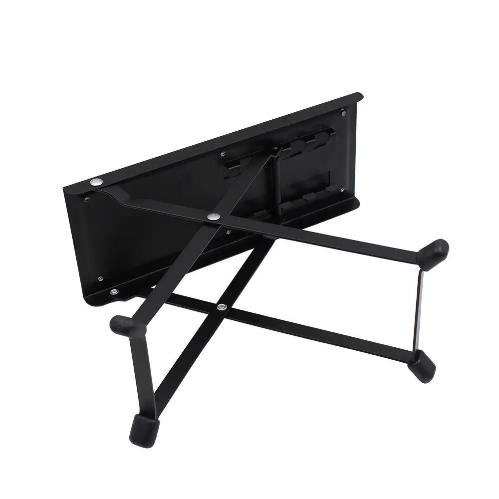 Guitar Foot Stool 4 Position Height Adjustable Foldable Guitar Pedal Foot Rest Step Footstool Black for Guitar Pedal Accessories
