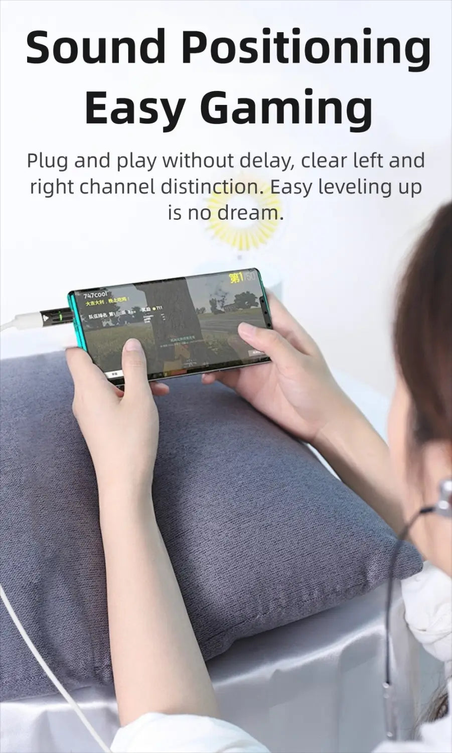 Male to Female USB Type-C to 3.5mm Converter HiFi Plug and Play Audio Adapter DAC No Delay USB-C to AUX Connector Game Karaoke