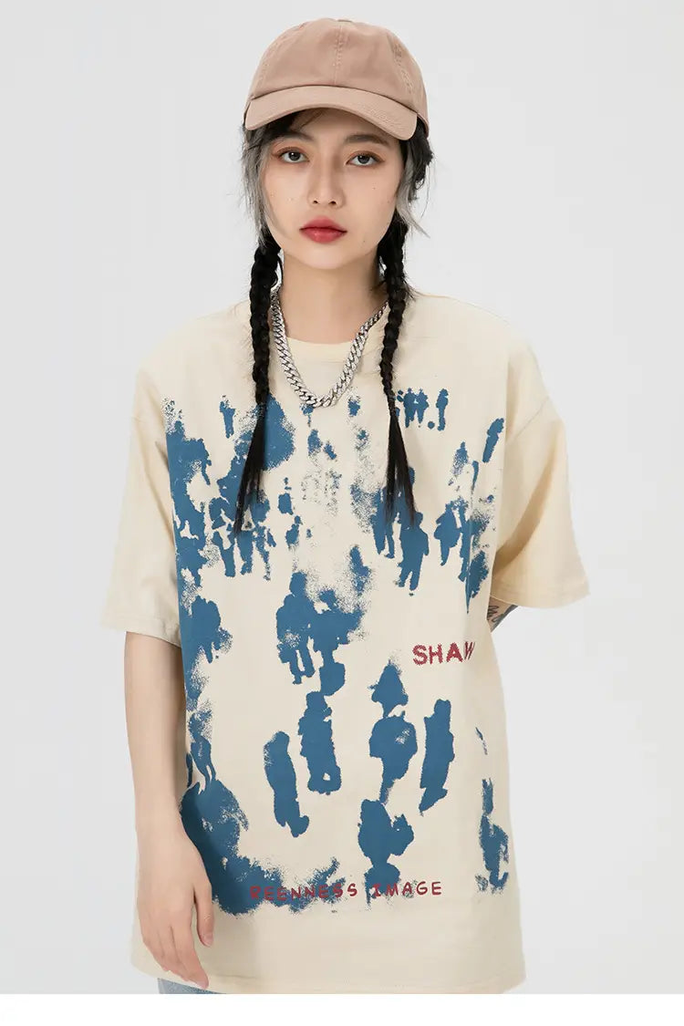 2026 Men Hip Hop T-Shirt Streetwear Shadow Letter Printed T Shirt Summer Short Sleeve Tshirt Harajuku Cotton Casual Tops Tees