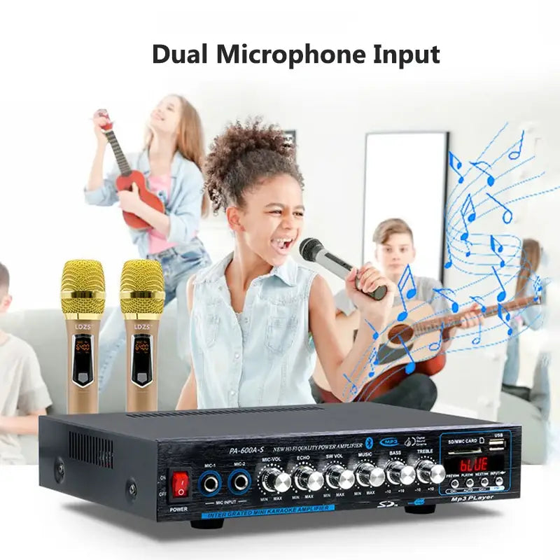 High Power Professional Hifi Bluetooth Amplifier 4.1 Channel Surround Sound FM USB Remote Control 800W Home Car Amplifier Stereo