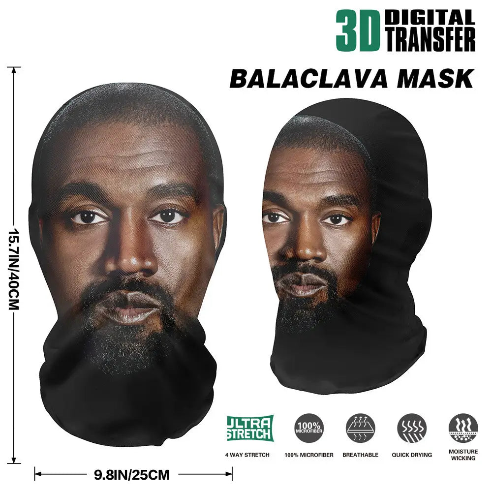 3D Printed Puff Daddy Mask Elastic Mesh Full Face Mask for Men Women Cosplay Headwear HipHop Fashion Balaclava Hood Hat Headgear