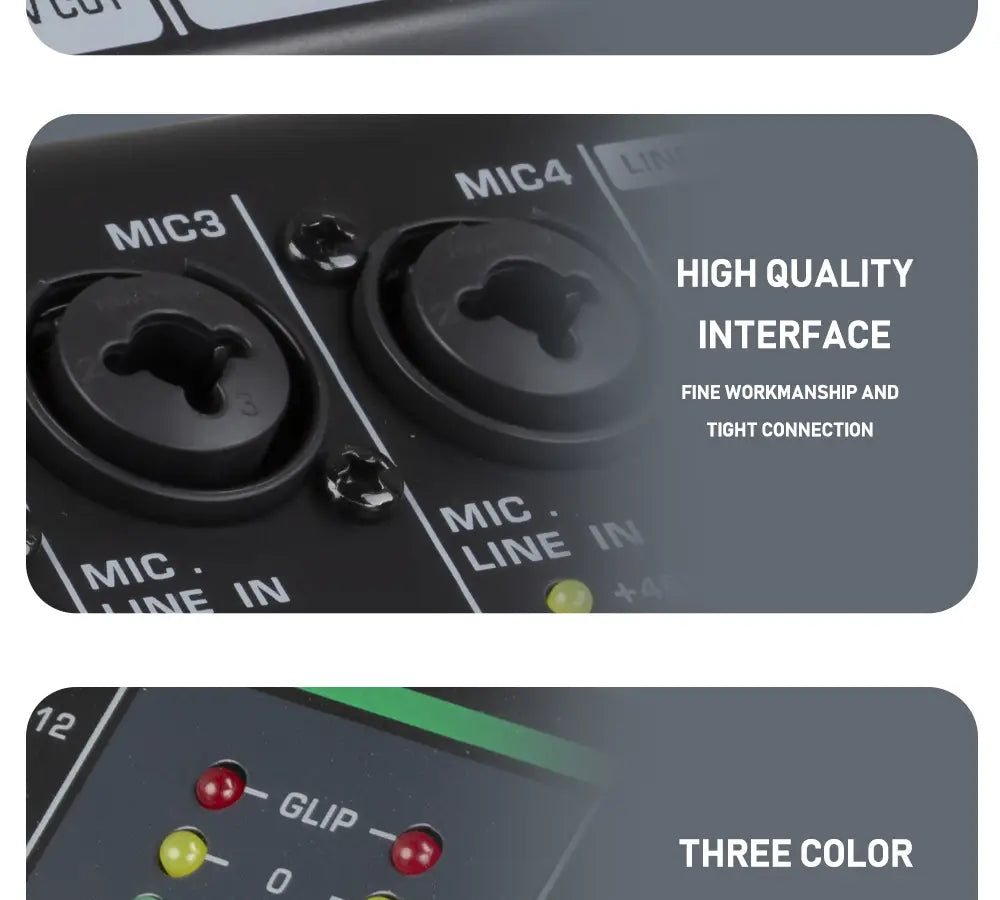 Professional DJ Party High Quality Music Recording Singing 6 Channel Audio Mixer Console