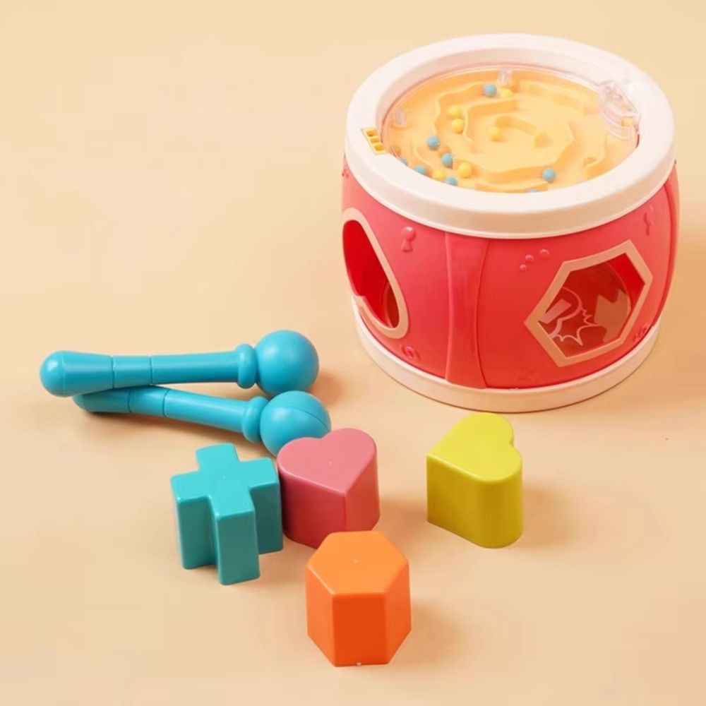 Montessori Musical Drums Set Percussion Shape Rhythm Sound Baby Musical Instrument Matching Maze Music Learning
