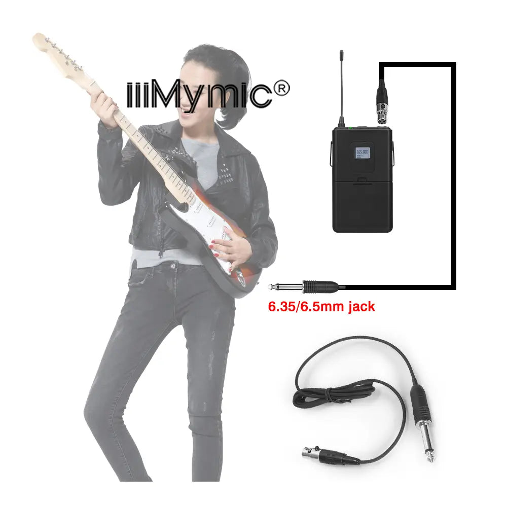 Iiimymic Guitar Bass Instrument Music Cable Mini 4Pin XLR TA4F to 1/4 6.5mm 6.35mm for Shure Body pack Transmitter