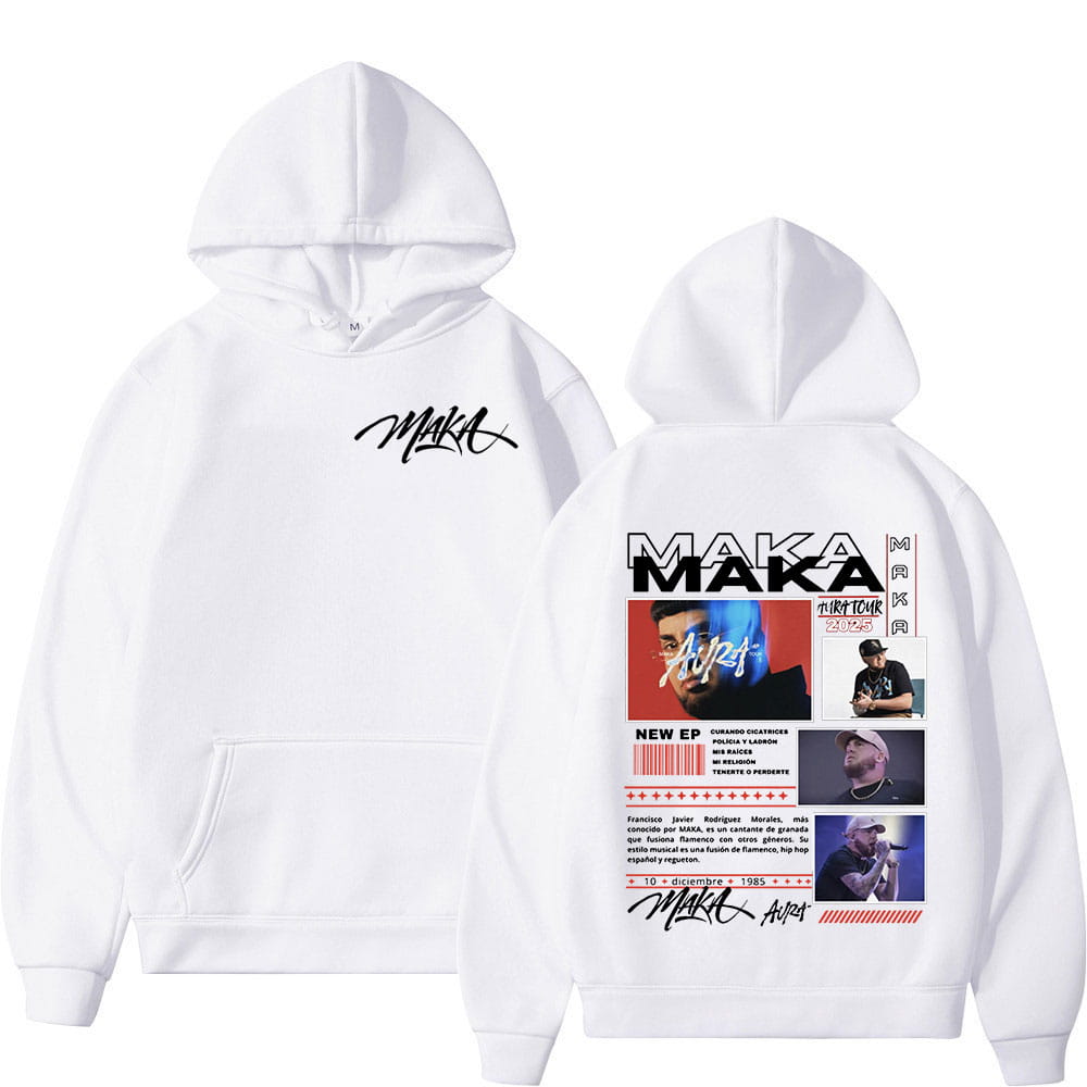 Rapper Maka Aura 2025 Tour Merch Hoodies Men’s Women Fashion Hip Hop Hooded Sweatshirts Fans Gift Oversized Pullovers Streetwear