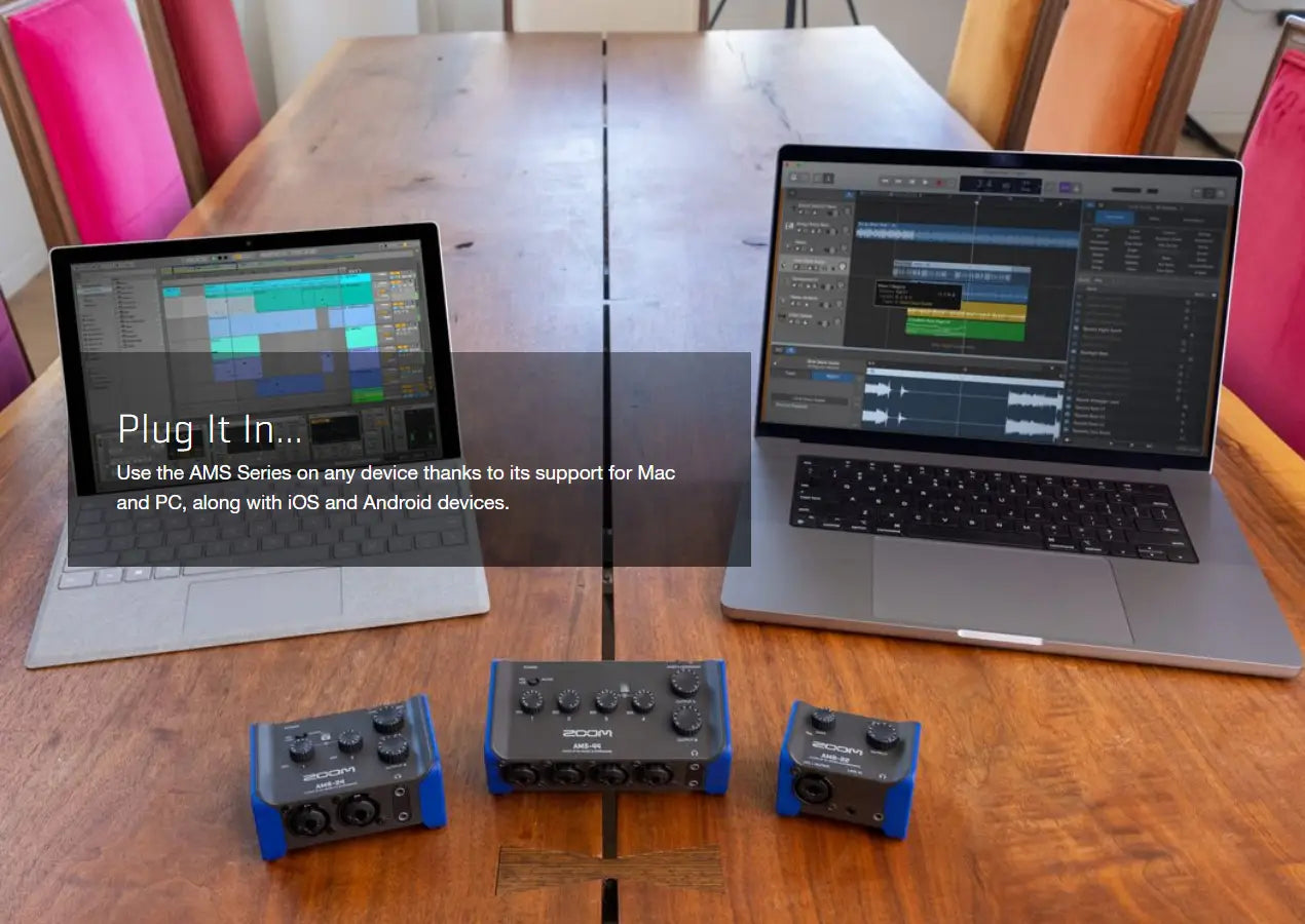 ZOOM AMS-24 USB Audio Interface for Musicians & Podcasters with 2 Inputs 4 Outputs for Recording and Streaming on PC Mac iOS